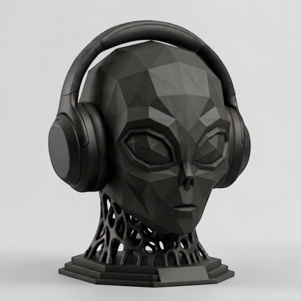 Alien Headphone Stand – Low Poly Sci-Fi 3D Printed Desk Accessory