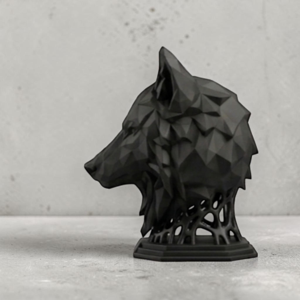 Geometric Wolf Headphone Stand – 3D Printed Gaming Desk Organizer