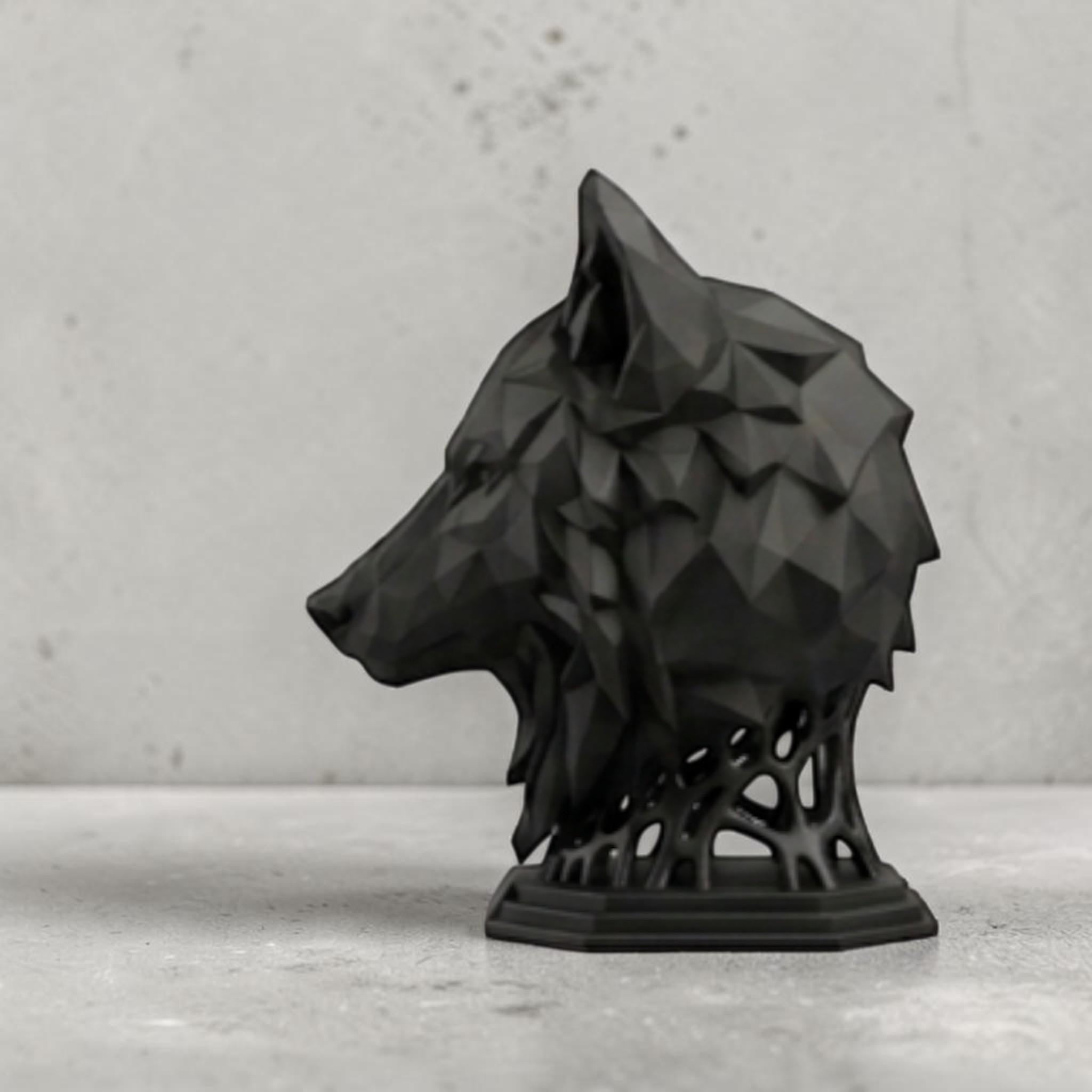 Geometric Wolf Headphone Stand – 3D Printed Gaming Desk Organizer