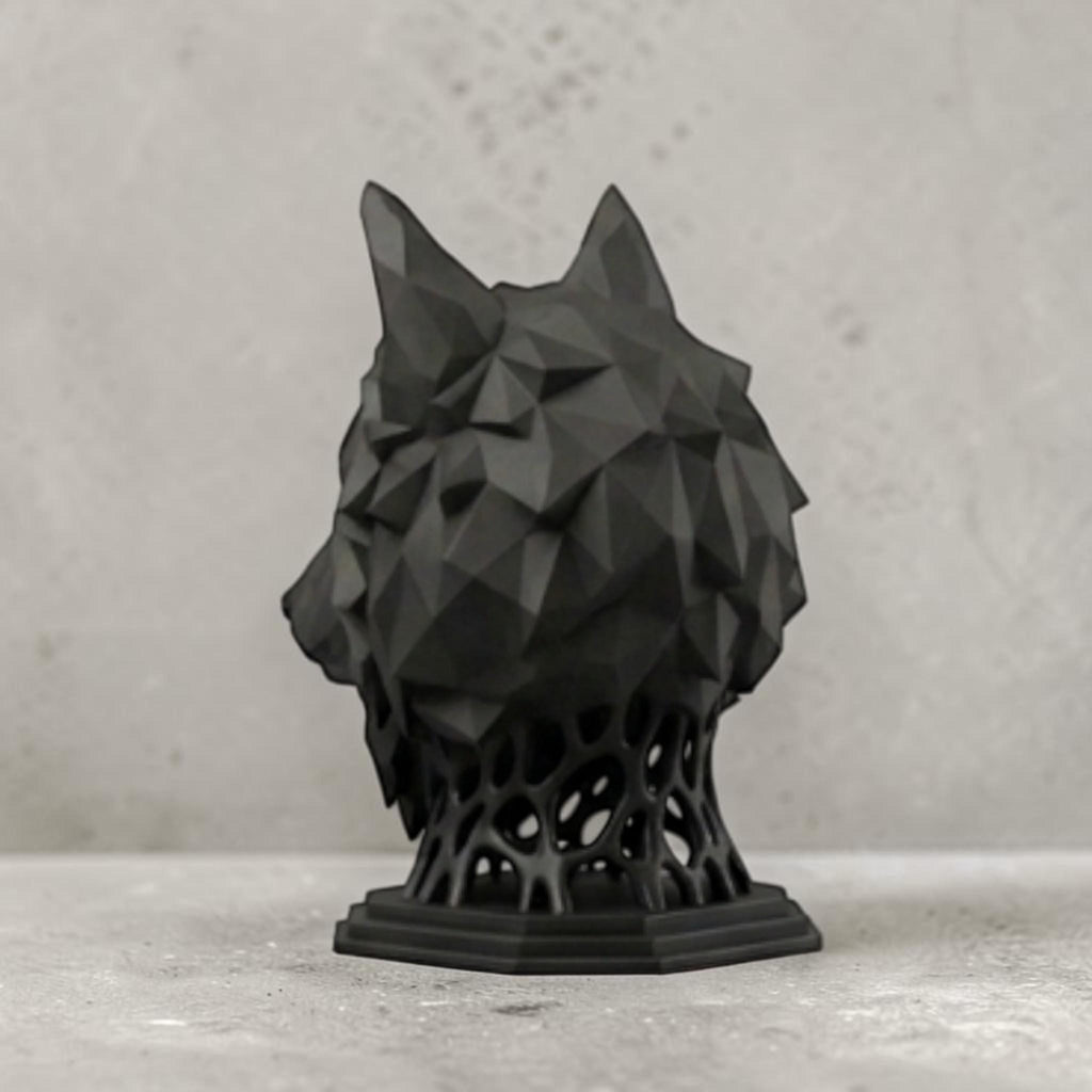 Geometric Wolf Headphone Stand – 3D Printed Gaming Desk Organizer