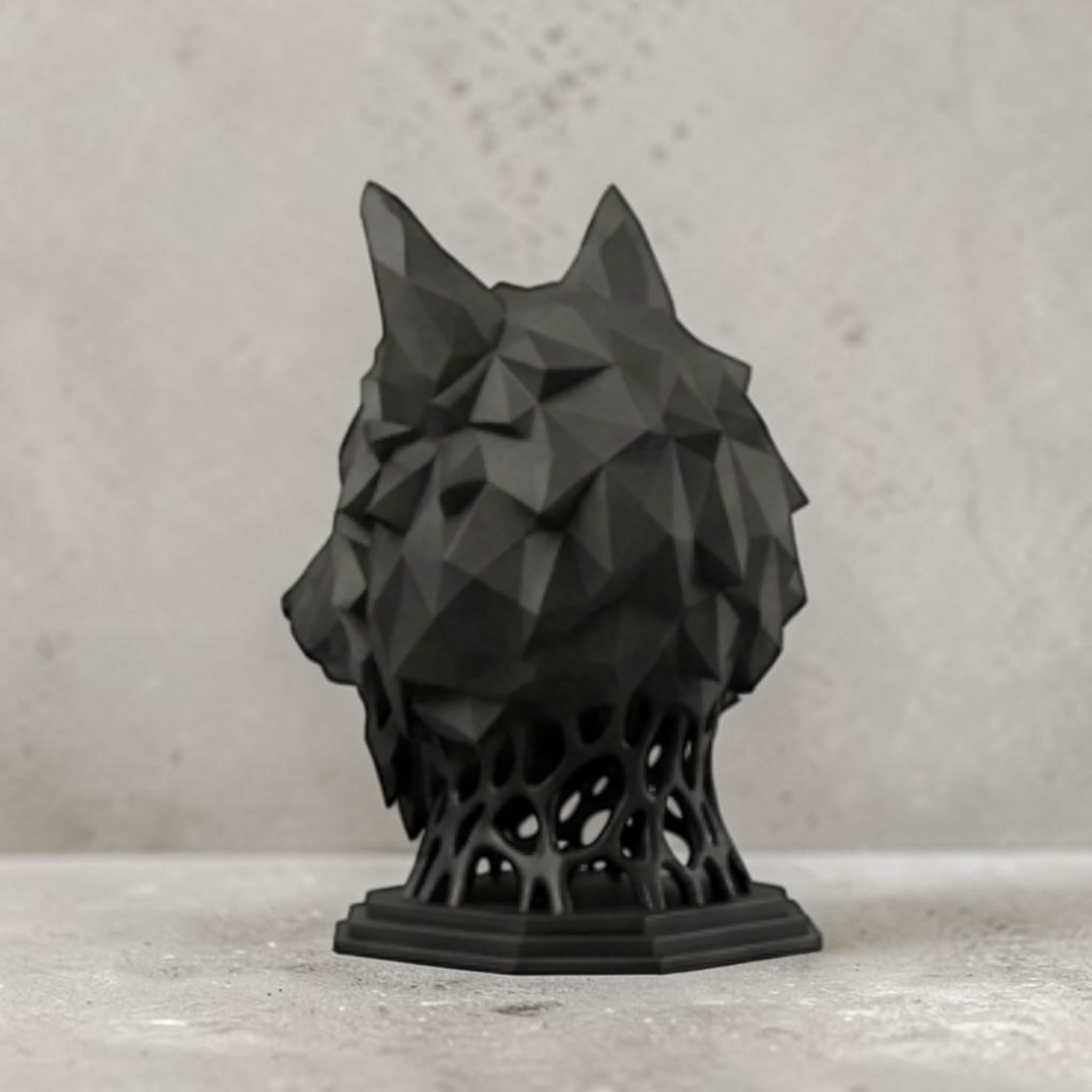 Geometric Wolf Headphone Stand – 3D Printed Gaming Desk Organizer