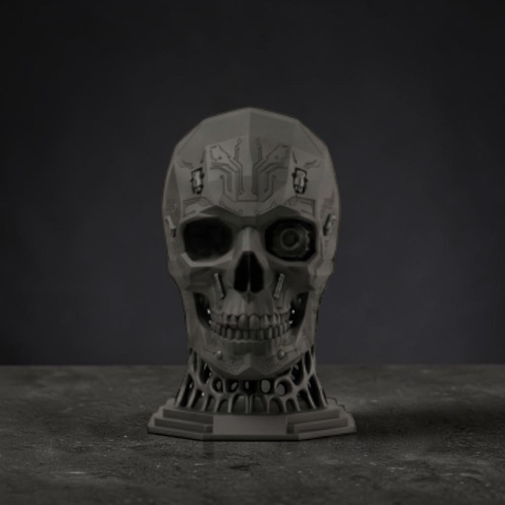 Mechanical Skull Headset Holder – Sci-Fi 3D Printed Gaming Desk Decor