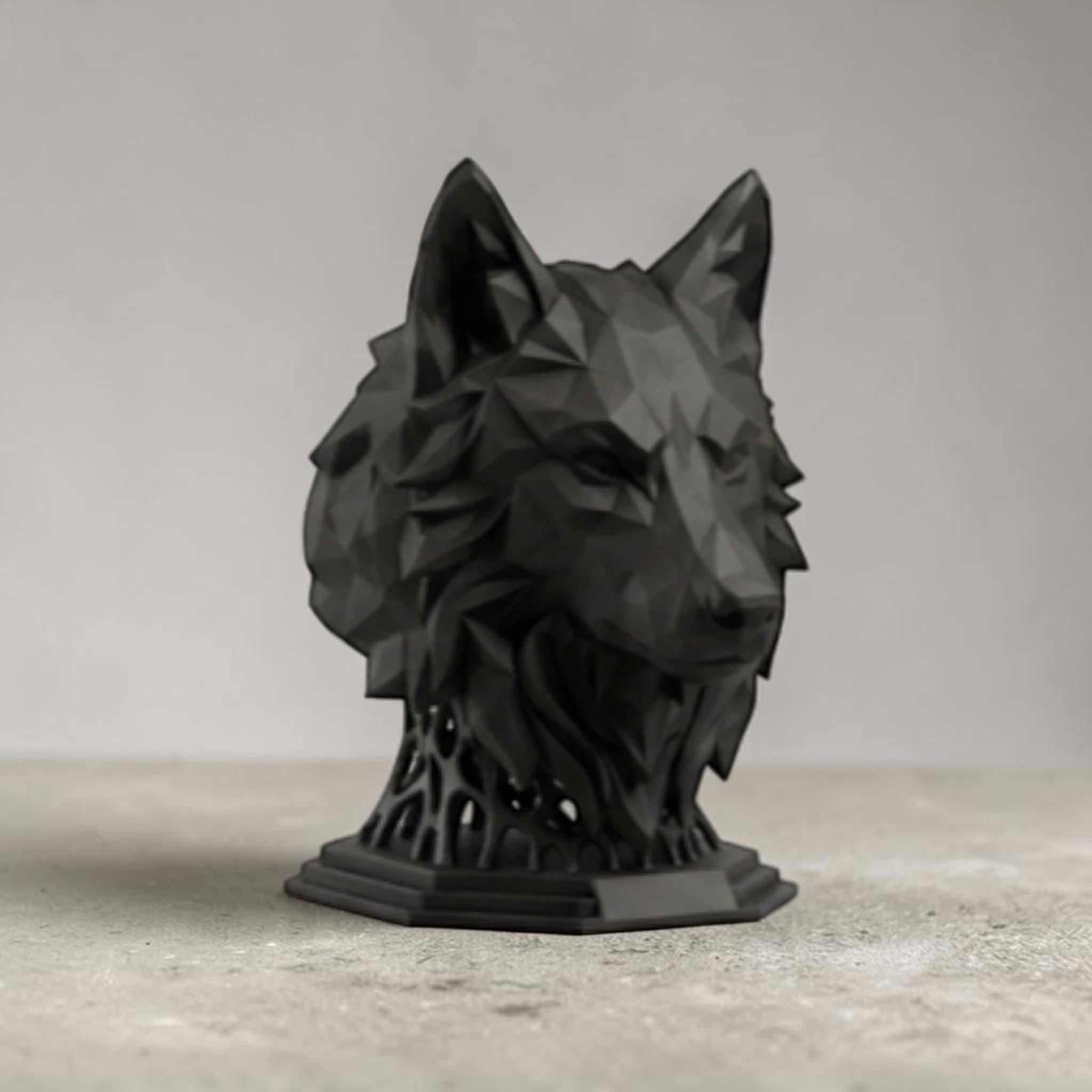 Geometric Wolf Headphone Stand – 3D Printed Gaming Desk Organizer