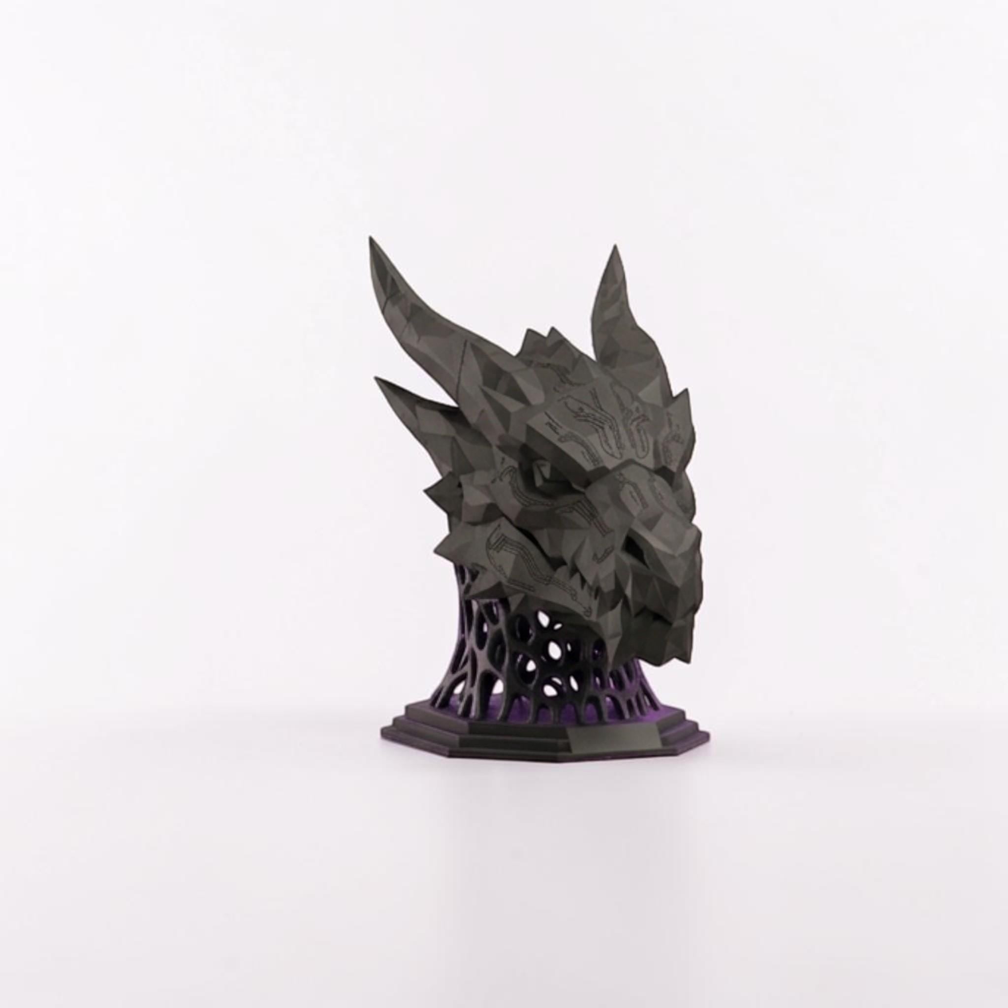 Mech Dragon Headset Stand – 3D Printed Sci-Fi Gaming Desk Decor – 3D printed headphone stand detail 8