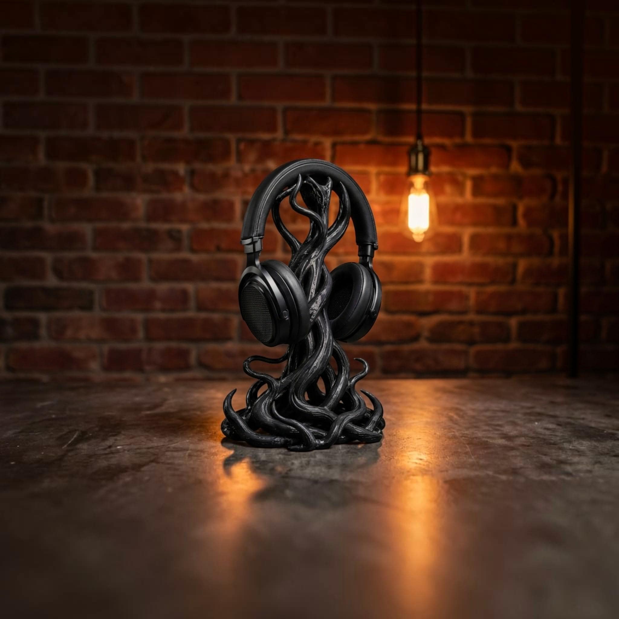Gothic Tentacle Headphone Stand – Artistic 3D Printed Desk Organizer – 3D printed headphone stand detail 5