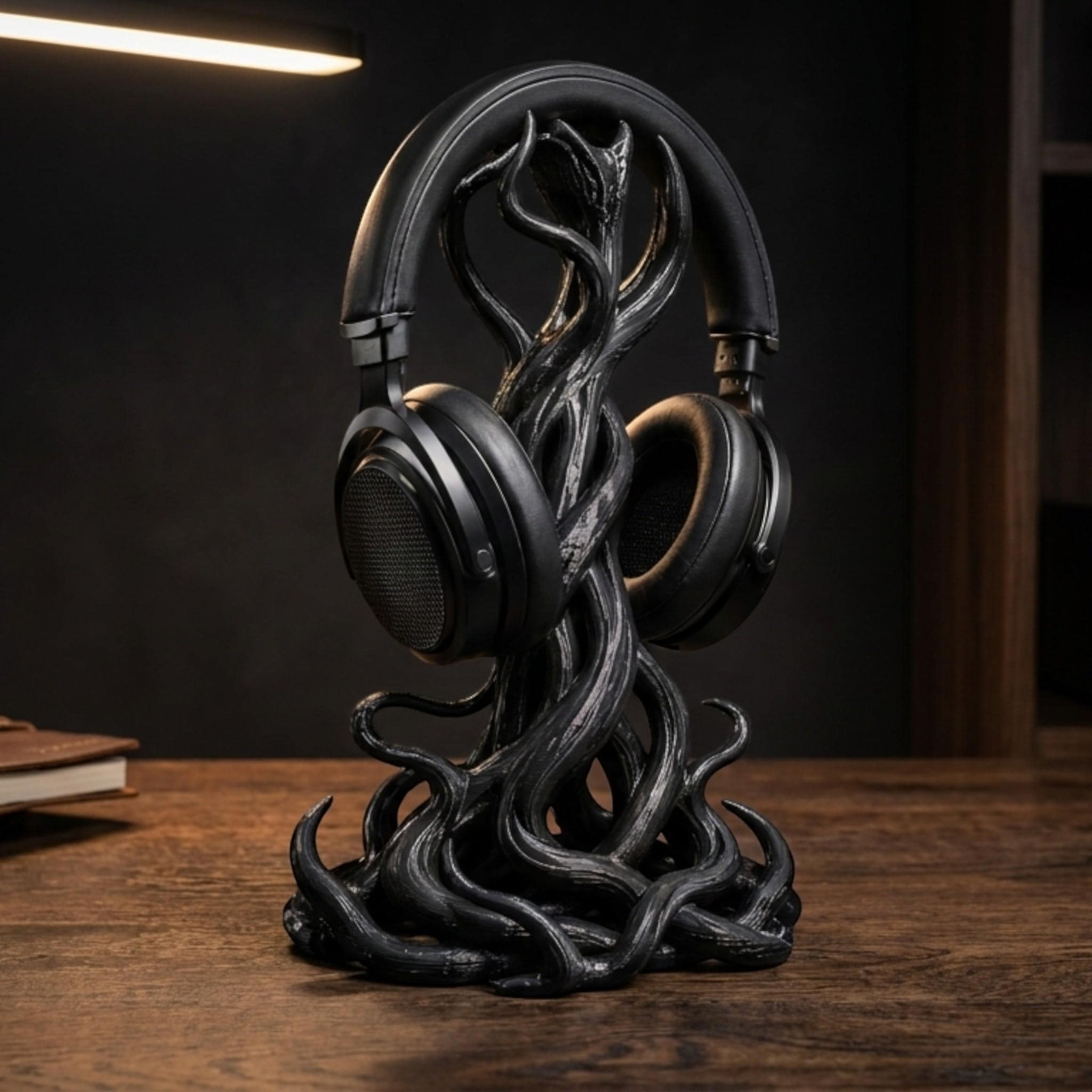 Gothic Tentacle Headphone Stand – Artistic 3D Printed Desk Organizer – 3D printed headphone stand detail 8