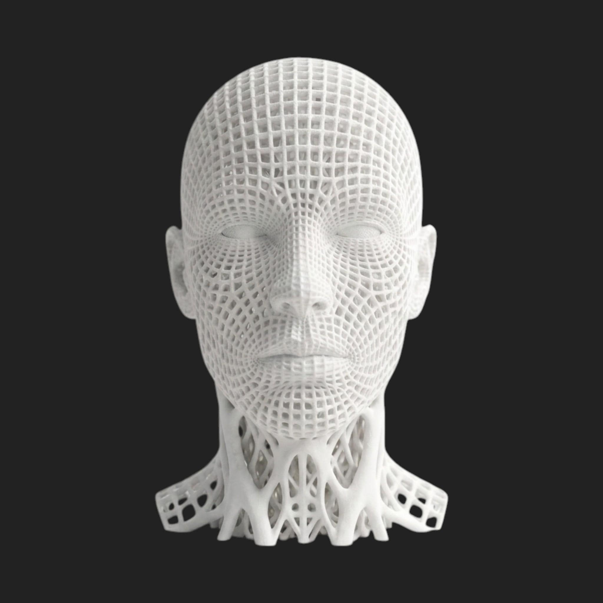 Voronoi Headphone Stand – 3D Printed Geometric Desk Decor – 3D printed headphone stand detail 10